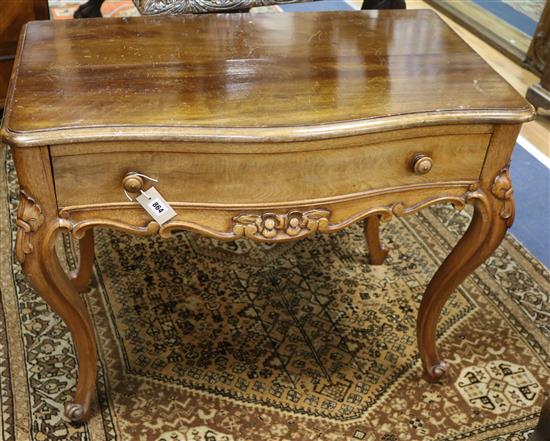 A carved walnut side table, circa 1860, W.91cm